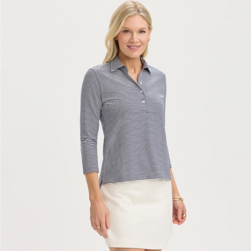 Renwick 3/4 Sleeve Cotton Polo